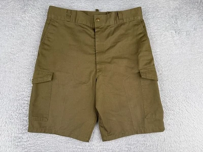 Boy Scouts Shorts Adult 32 Green Cotton Blend Twill Cargo Olive Cargo 32x10 READ - Image 1 of 4