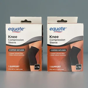 Paquete de 2 mangas de compresión Equate con infusión de cobre para izquierda/derecha L/XL - Imagen 1 de 4