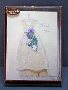 8 Handmade Notes Cards and Seal, Wedding Dress, Papyrus - Picture 1 of 2