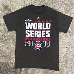 Majestic MLB Chicago Cubs 2016 World Series Champions Baseball Shirt Mens Medium - Picture 1 of 4