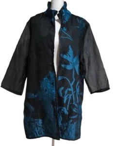 Chico's Travelers Organza Novelty Open Jacket Wired Collar Size 3 XL - Picture 1 of 6