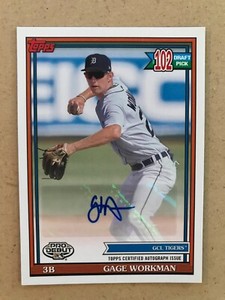 Gage Workman 2021 Topps Pro Debut AUTO #PD-179 - Detroit Tigers