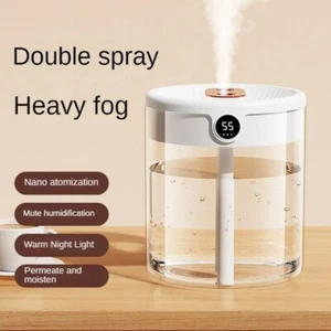 Double Spray Humidifier Atomizer Usb Large Capacity Night Light Digital Display - Picture 1 of 25