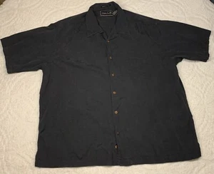 Mens Ocean Pacific OP Washable Silk Sz XXL Black Short Sleeve Button Up Shirt - Picture 1 of 7