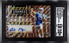 2023 Leaf Metal Drake Maye Auto AD-DM1 Armed & Dangerous Pigskin Wave 1/5 SGC 10