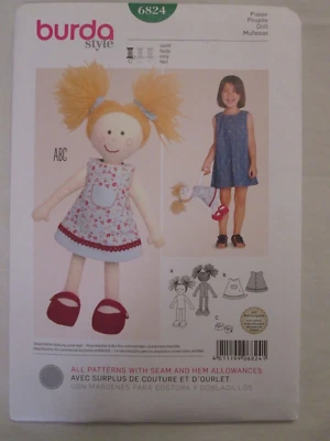 Burda 6824 Patrón Muñeca Tela 40cm Zapatos de Vestir Regalo de Navidad Artesanía Sin Cortar FF Nuevo Foto 1 de 2