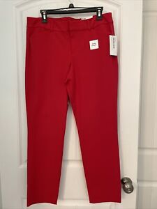 NWT Old Navy WomenRed Pixie Slim Mid Rise Stretch Ankle Length Pant Sz 12