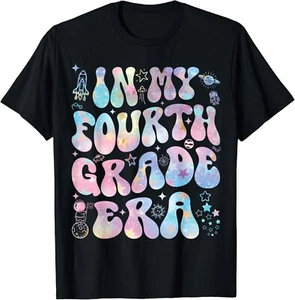 In My Fourth Grade Era Groovy Tie Dye Back to School 2024 Gift Unisex T-Shirt - Picture 1 of 4