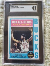 1974-75 Topps Kareem Abdul-Jabbar All Star #1 SGC 4 Bucks
