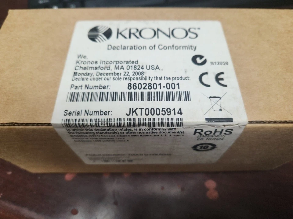 Kronos 8602801-001 Biometric Reader TOUCH ID - Image 1 of 1