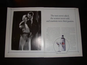 GILBEY'S Gin 2-Page Magazine PRINT AD 1990 couple from roaring twenties 20's - Picture 1 of 1