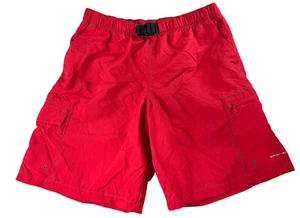 Pantalones Cortos Columbia Para Hombre Pequeños Equipo de Campo Rojo Omni-Sombra Bolsillos con Cinturón Forrados en Malla - Imagen 1 de 6