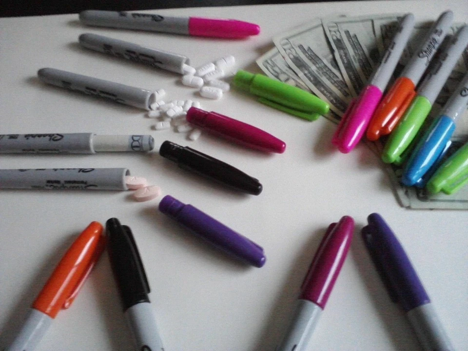 STASH-N-SIGHT 3 Random Secret Stash Spy Sharpie Marker Hidden Compartment Geocache Diversion s