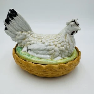 Antique Staffordshire Pottery Hen On Nest Lidded Dish Marked S 254 Chicken Engla - Picture 1 of 21