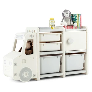 Kids Toy Storage Organizer Toddler Playroom Furniture w/ 2 Large Bins & Drawers - Picture 1 of 22