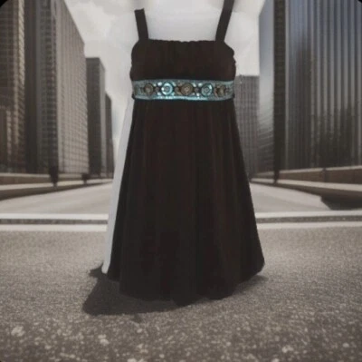 Amy's Closet Junior Girl Sz 10 Brown Sleeveless Embezzle Ruched Baloon Dress NWT - Image 1 of 4