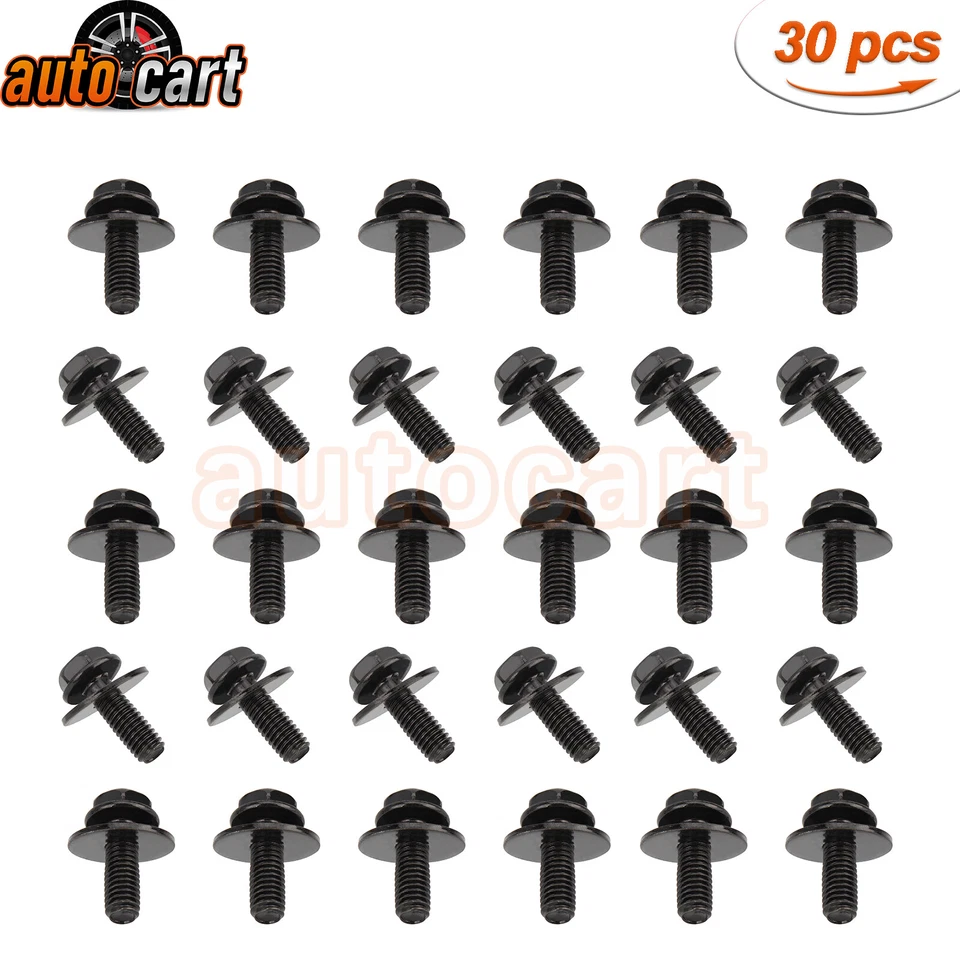 Pernos de carrocería para Toyota - M6-1,0 x 16 mm de largo - 10 mm hexagonal - 17 mm arandela - 30 pernos - #180 Foto 1 de 4