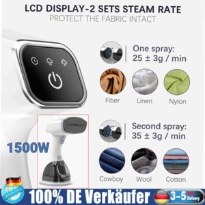 Garment Steamer Handheld Dampfglätter Dampfbürste Steamer Dampfbügler 1500W Heim - Bild 1 von 7