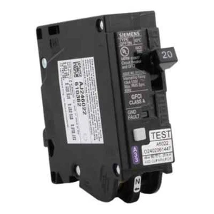 NEW Siemens QF120AN 20 Amp 120 Volt 1 Pole GFCI Circuit Breaker Ground Fault - Picture 1 of 3