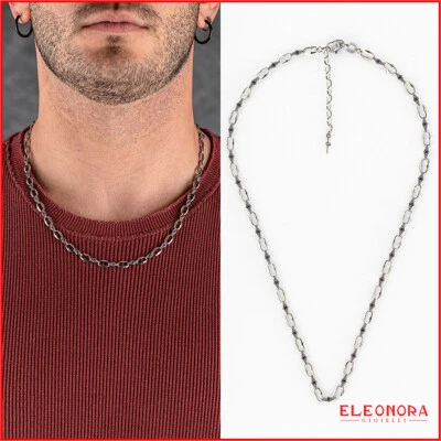 collana da uomo in argento 925 cesare paciotti catena per ragazzo catenina con  - Immagine 1 di 4