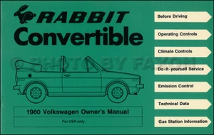 1980 Volkswagen Conejo Convertible Propietarios Manual NOS Originales VW Libro - Imagen 1 de 3