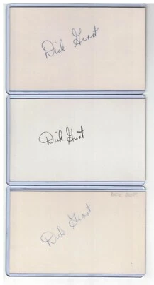(3) DICK GROAT INDEX CARD SIGNED 1960 WS CHAMPS PIRATES PSA/DNA GUARANTEE - Image 1 of 2
