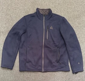 Gerry Sweater Waffle Jacket Blue Men's XL Textured Long Sleeve Full Zip Knit - Picture 1 of 9