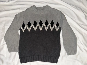Boys GYMBOREE Gray black white argyle sweater 5T Christmas cotton knit top GUC - Picture 1 of 15