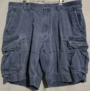 Pantalones Cortos Polo Ralph Lauren Hombres 40x10 Lona Pesada Carga Azul Marino Lavado Desteñido Y2K - Imagen 1 de 4