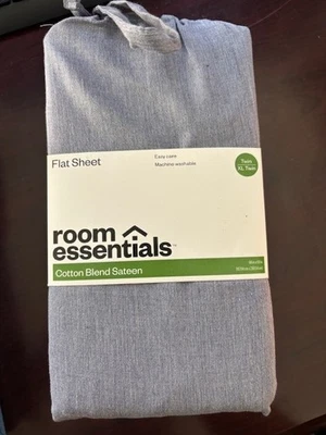 Room Essentials Easy Care Cotton Blend Sateen Flat Sheet Twin (XL) NWT - Image 1 of 2