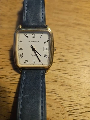 Vintage Gentleman's Bucherer Watch Quartz Swiss Made Leather Strap 1990s - Image 1 of 4