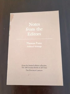 Franklin Library Notes From Editors 100 Greatest Thomas Paine Political Writings - Bild 1 von 6