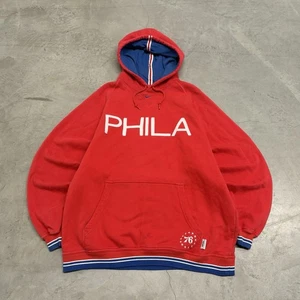 Vintage Philadelphia 76ers Nike Sweatshirt Hoodie Size Large Center Swoosh NBA - Picture 1 of 10