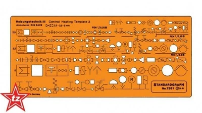 standardgraph 7381 Schablone Heizungstechnik III.      - NEU & OVP - Bild 1 von 2