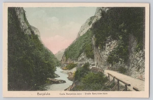 Banja Luka nach Jajce Straße Bosnien RPPC frühe Ansicht Postkarte unbenutzt - Bild 1 von 3