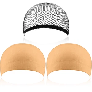 3 Pezzi Cappellini Parrucca Nero Maglia Parrucca Berretto Rete Neutro Nudo Beige Parrucca Cap per Pizzo Anteriore - Foto 1 di 12