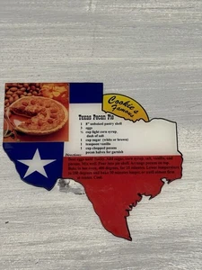 Receta de pastel de nueces de Texas imán de refrigerador de colección famosa - Imagen 1 de 4