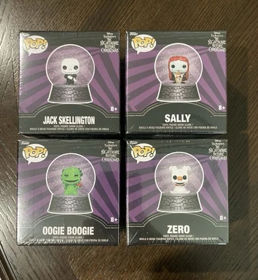 Nightmare Before Christmas Snow Globes-Complete Set Of 4 Funko Pop! NEW-SEALED! - Image 1 of 4