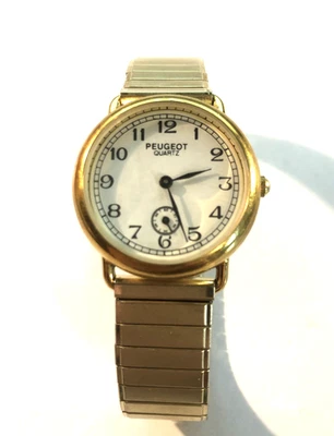 Reloj Peugeot Mujer Vintage 29mm Segunda Mano Dial Malla Tono Dorado BATERÍA NUEVA Foto 1 de 4