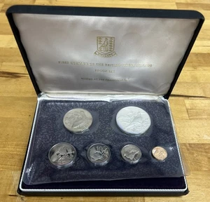 1973 First Coinage of the British Virgin Islands Proof Set Silver Dollar .925 - Picture 1 of 8