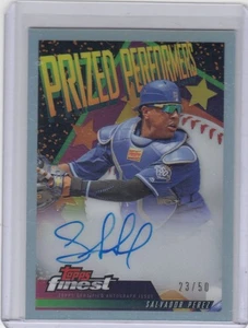 2019 Salvador Perez Topps Finest Prized AUTO /50 - SP Kansas City KC Royals - Picture 1 of 2