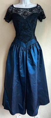 Vintage 70s 80s Christian Dior Gown M Formal Victorian Goth Luxury Designer - Image 1 of 4