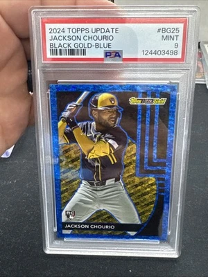 2024 Topps Update Series Topps Black Gold Jackson Chourio #BG-25 Blue (RC) PSA 9 - Image 1 of 2