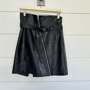 Falda bolsa de papel de cuero vegano en blanco NYC It Takes Two talla 26 - Imagen 1 de 5