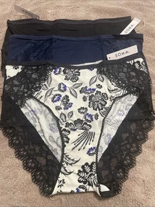 SOMA DAMEN UMARMBAR SPITZE HOHES BEIN HÖSCHEN MEDIUM 3ER SET - Bild 1 von 2