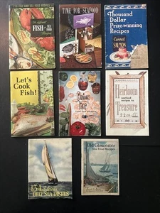 Lot Of 8 Vintage Regional Cookbooks Seafood Fish Shrimp Recipes Booklets Cooking - Picture 1 of 23
