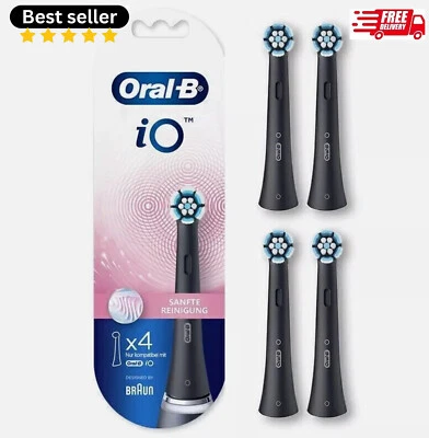 4 Pack Oral-B iO Sanfte Reinigung Replacement Brush Heads Black Brand New UK