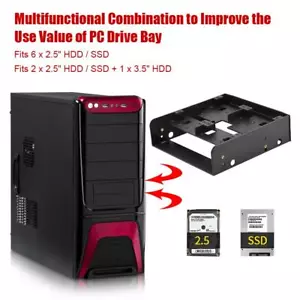 5.25" to 3.5"2.5"HDD SSD Hard Drive Tray PC Case Bay Adapter Mounting Bracket GO - Picture 1 of 12