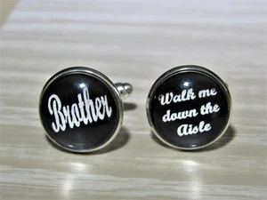Gemelos de boda Brother Walk Me Down The Aisle, gemelos de boda, hermano - Imagen 1 de 2