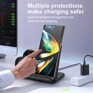3In1 Fast Wireless Charger Charging Station For Samsung Galaxy Watch 7/Ultra S24 - Picture 1 of 18